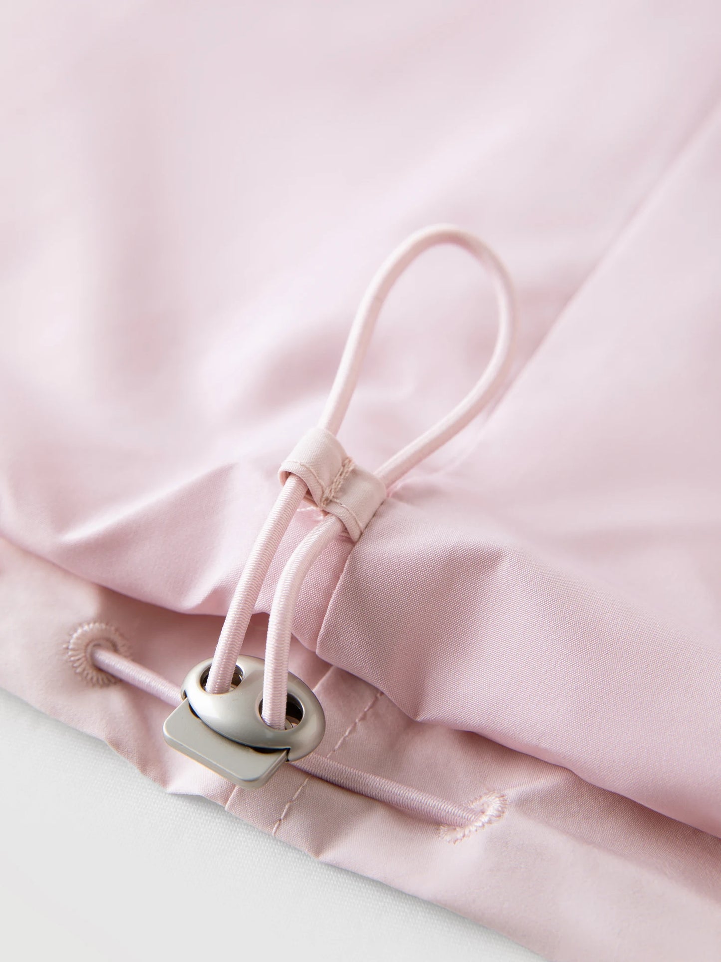 Pink Cropped Jacket - Relaxed Fit Drawstring Hem Windbreaker