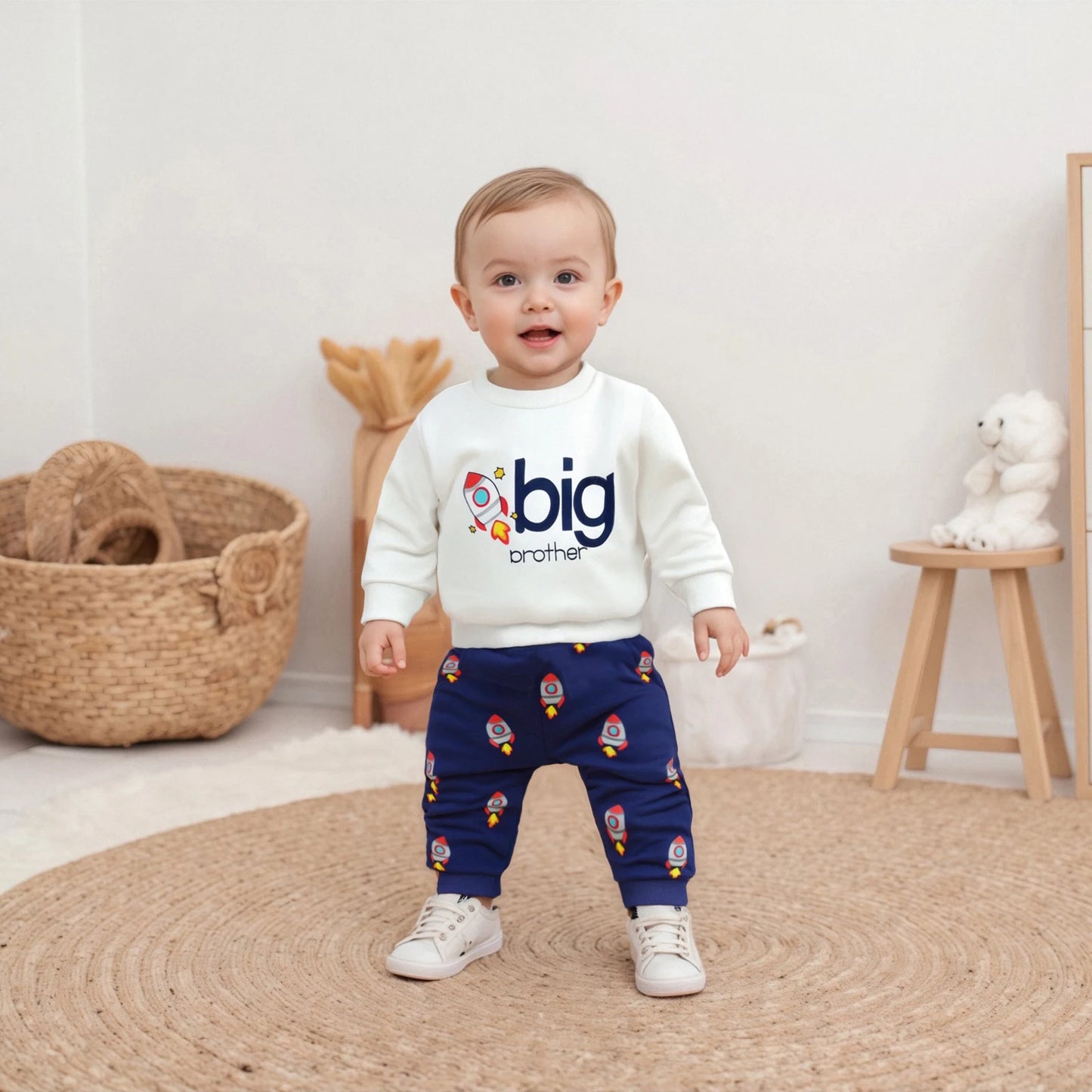 Toddler Boys Cartoon Print Sweatshirt & Pants Set (0-4Y)