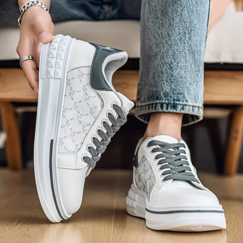 Men's Platform Skateboard Vulcanized Sneakers - Breathable Running Tennis Shoes