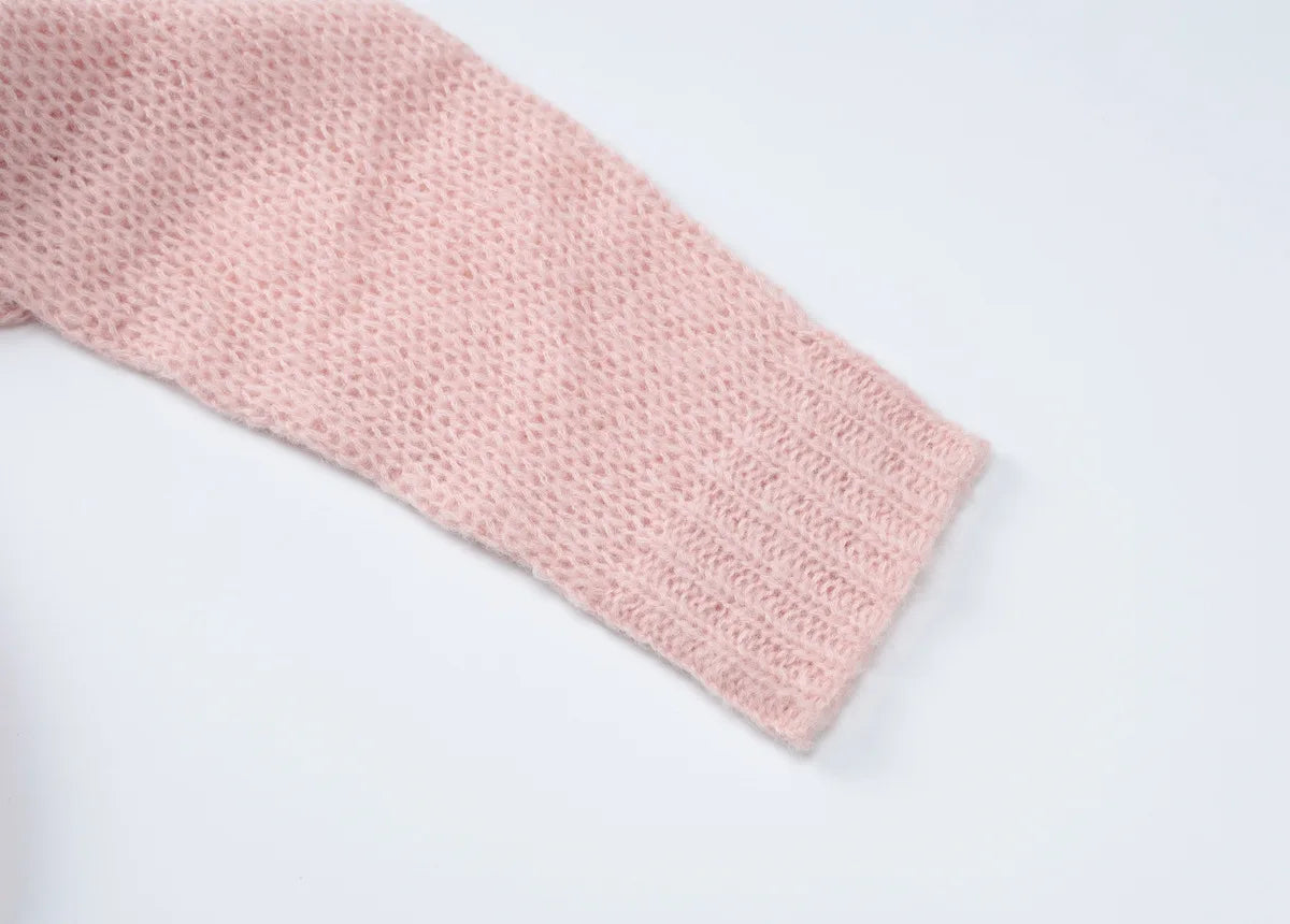 Women's Knitted Pullover Sweaters Top Casual Loose Round Neck Long Sleeve Top