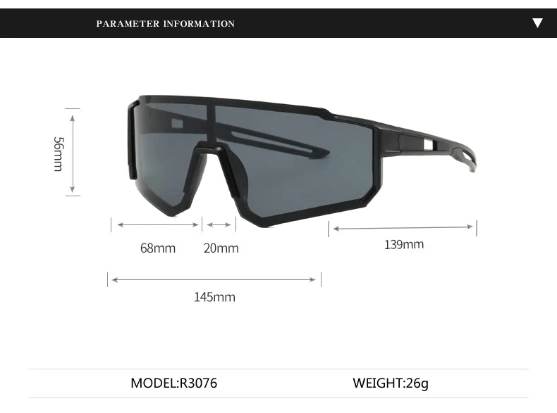 3 Pack Classic Outdoor Sport Sunglasses - Large Frame Unisex Integrated Goggles