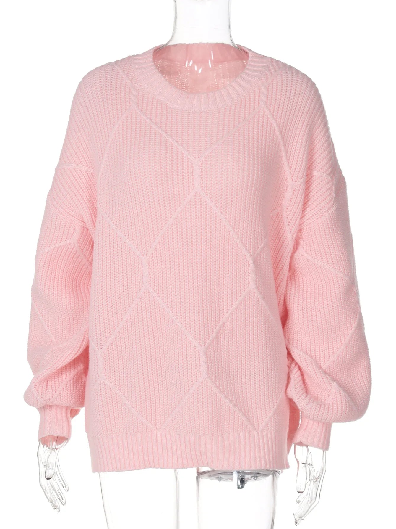 Women's Knitted Loose Casual Round Neck Pullover Versatile Sweater