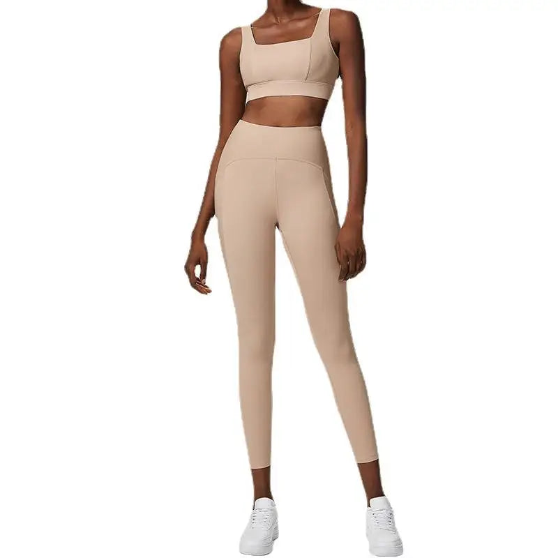 Women's 2 Pieces Fitness Yoga Set - Stretchy Sports Gym Sports Bra and High Waist Workout Leggings