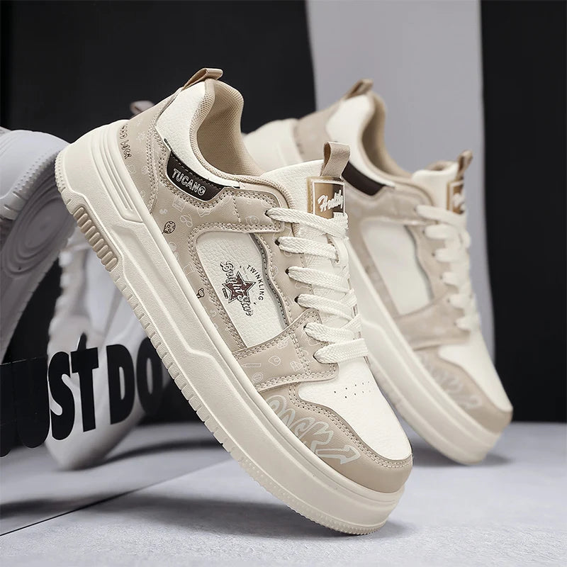 Men's Casual Versatile Platform Skateboard Lace Up Sneakers