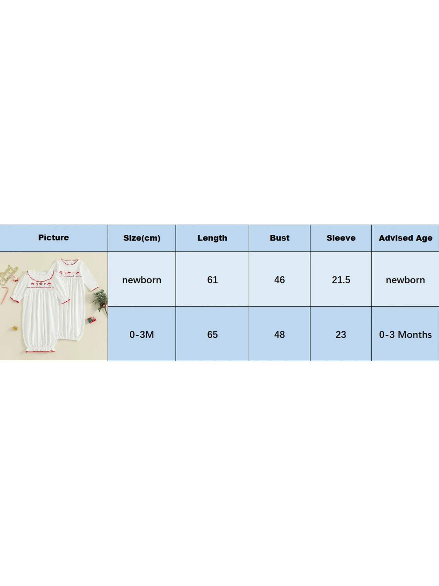 Newborn Baby Christmas Romper - Embroidery Long Sleeve Autumn Winter Set (0-3M)