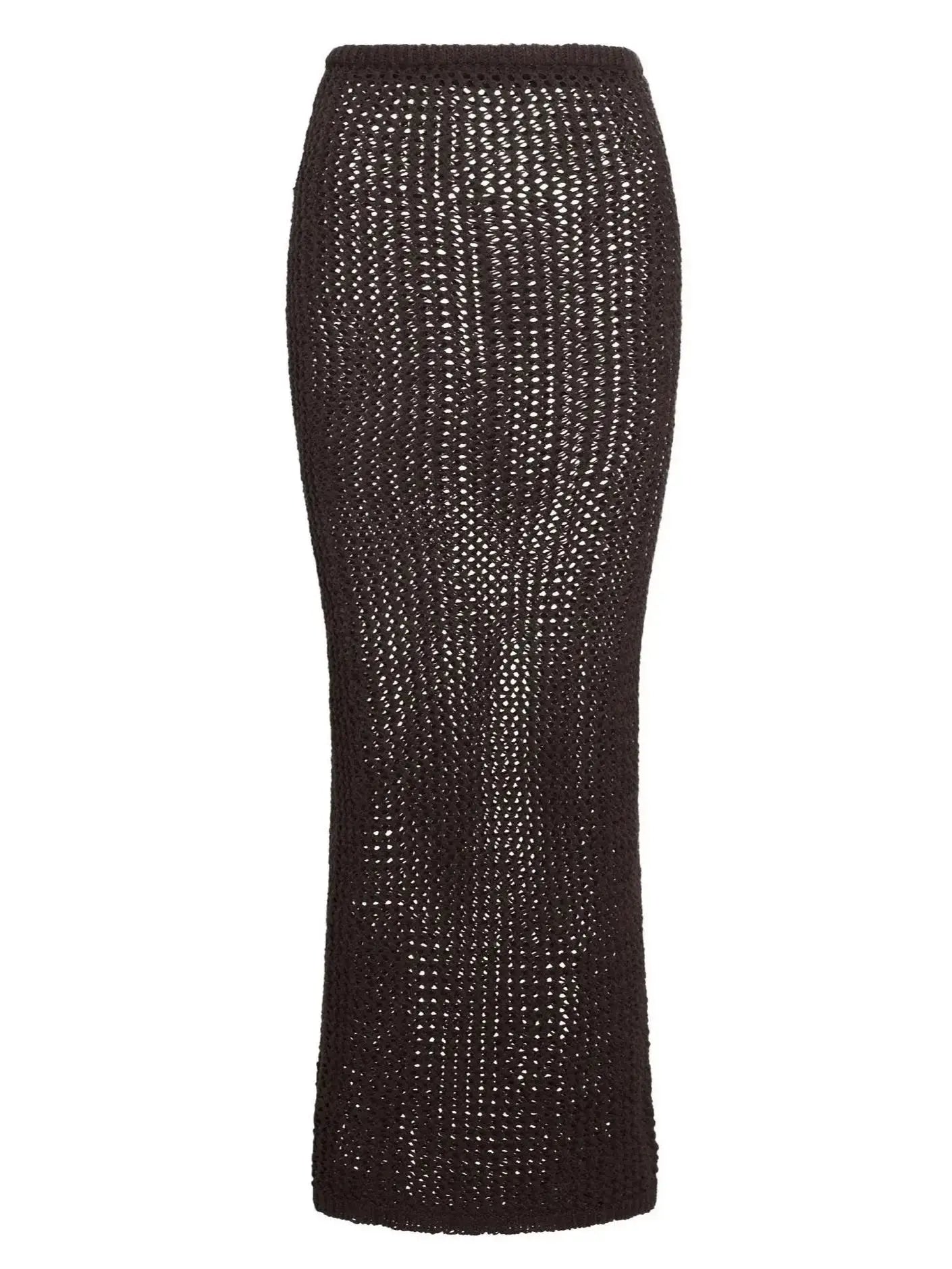 Women's Y2K High Waist A-Line Knitted Mini Skirt - Crochet Style