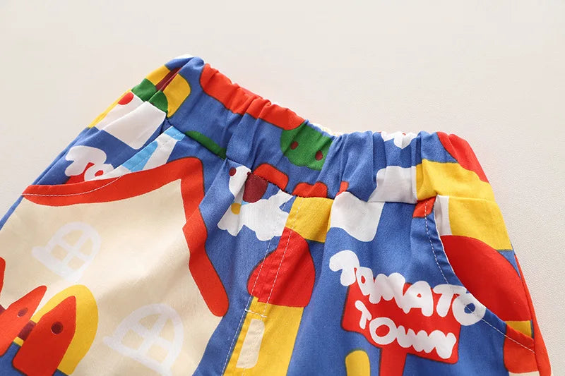 Children's Colourful T-Shirt And Shorts 2PCS Outfit Set 1-5 Years Old