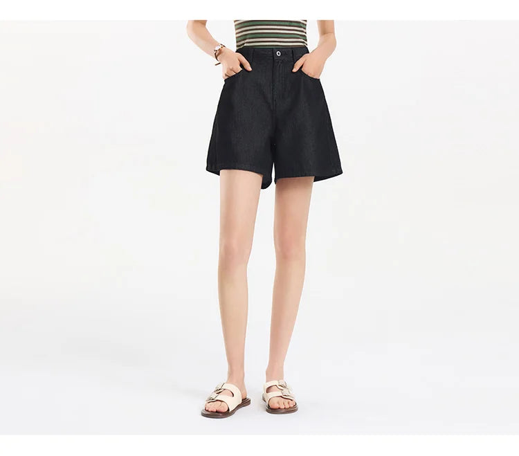 Women's Slimming Straight Leg Denim Shorts - Cooling Summer Style