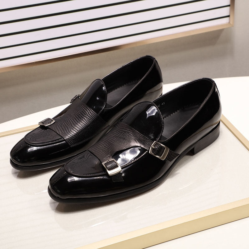 Men's Patent Leather Loafers Slip-On Shoes