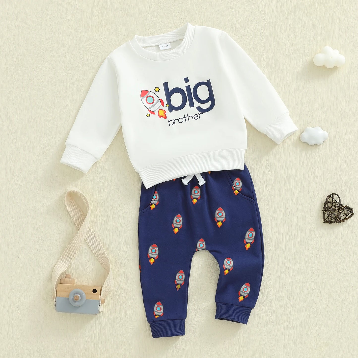 Toddler Boys Cartoon Print Sweatshirt & Pants Set (0-4Y)