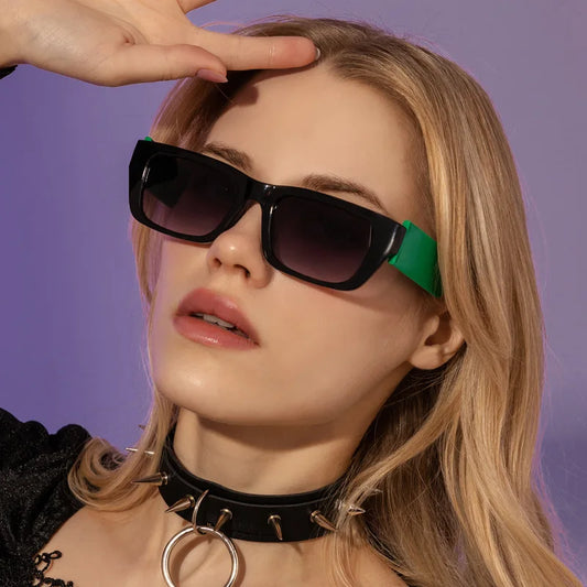 Women's Small Rectangle Frame Vintage Sunglasses UV400