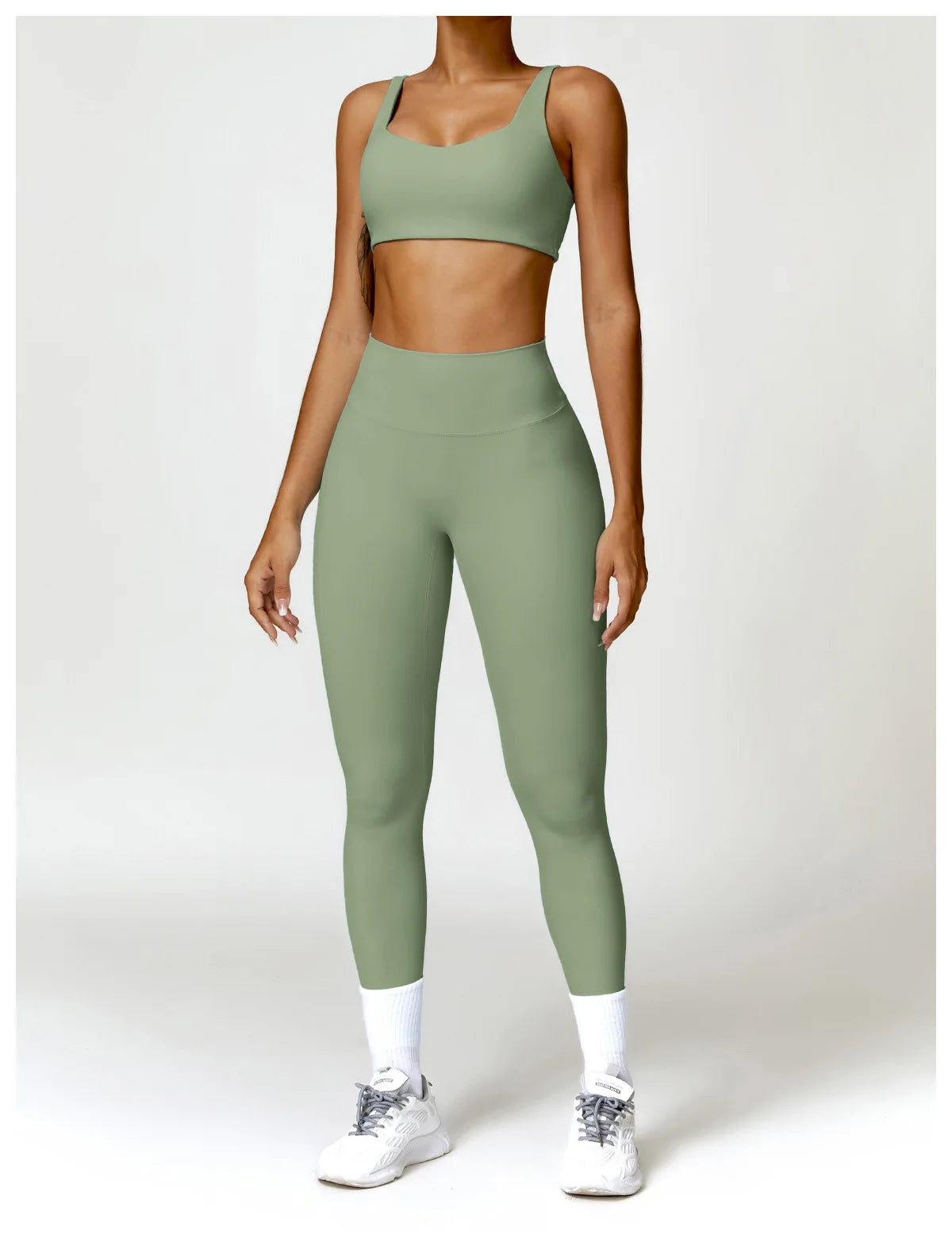 Women's 2 Pcs Yoga  Workout Sportswear Tracksuit Running Fitness Leggings Gym Set