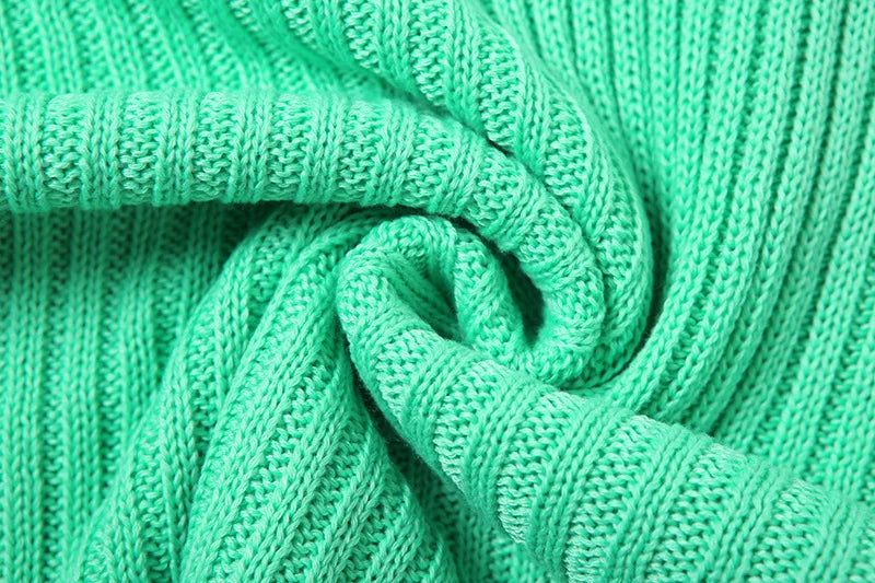 Women's Green Knitted Cut-Out Maxi Dress - Backless Summer Beach Dress