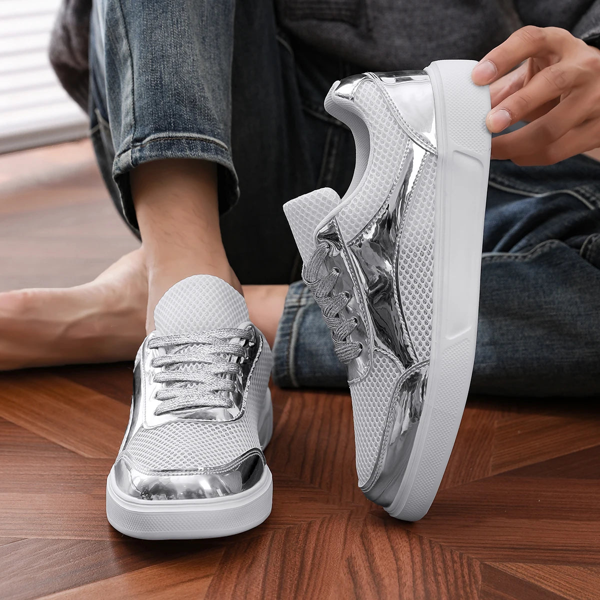 Men's Platform Skateboard Sneakers - Breathable Outdoor Vulcanized Tennis Shoes