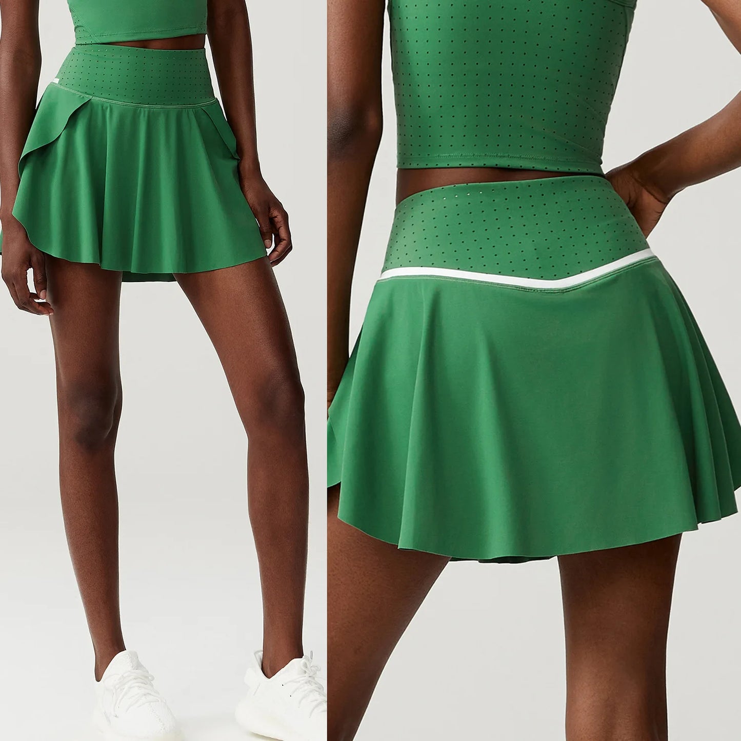 Women's High Waist Tennis Skirt - 2-in-1 Quick Dry Athletic Skort