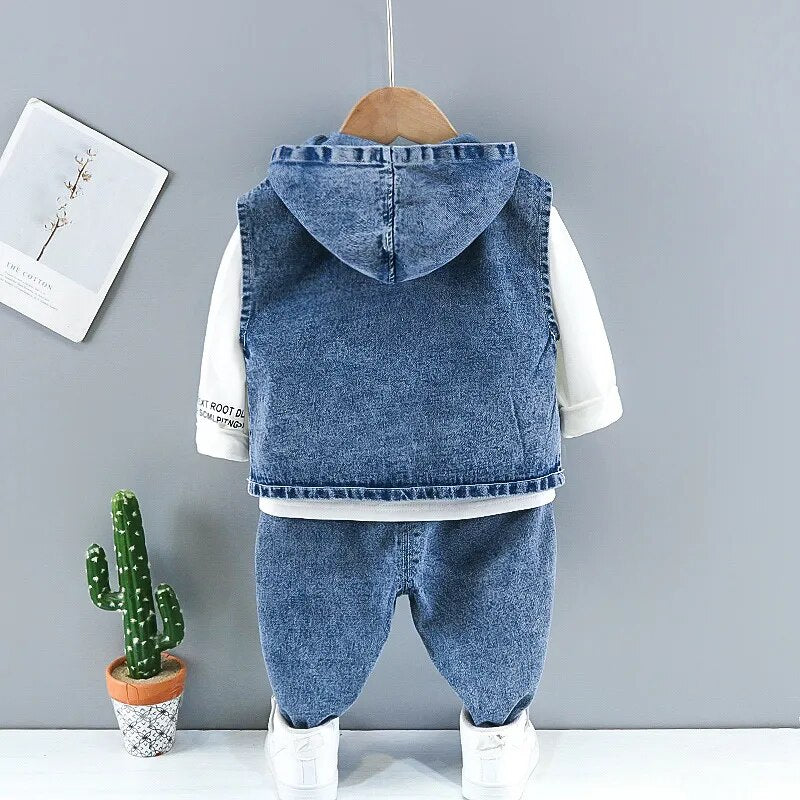 Boy's 3PCS Denim Jeans Set