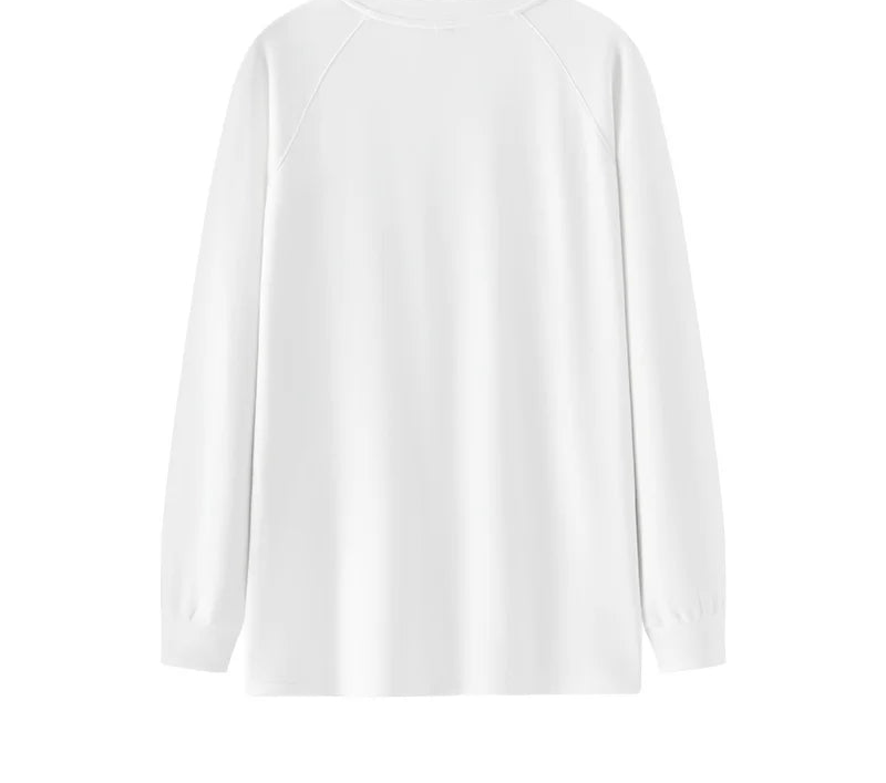 Women's Mid Length Thermal Top - Loose Fit Raglan Sleeve Fleece Lined