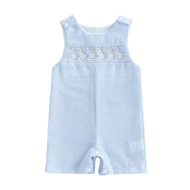 Lovely Baby Easter Romper - Sleeveless Bunny Embroidery Jumpsuit (0-18M)