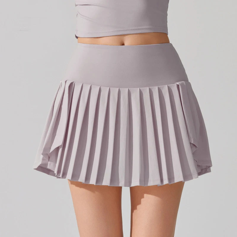 Women's High Waist Tennis Skort - Quick Dry Workout Skirt with Pockets