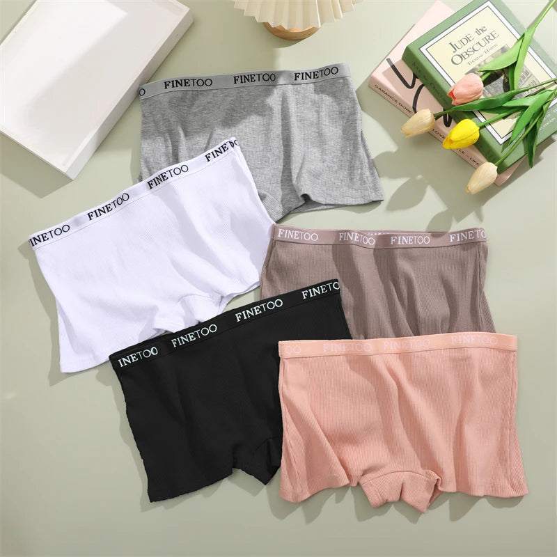 Women's Cotton Boxer Shorts - Seamless Mid Waist Safety Underwear
