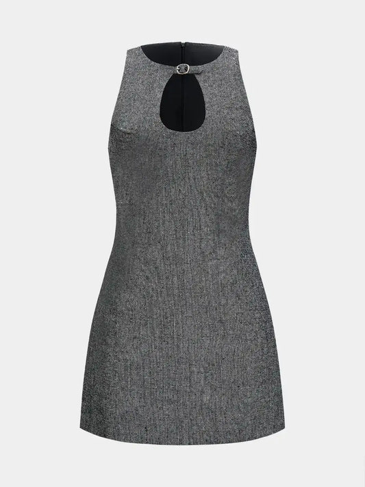 Women's Cut Out Buckle Sleeveless Mini Dress
