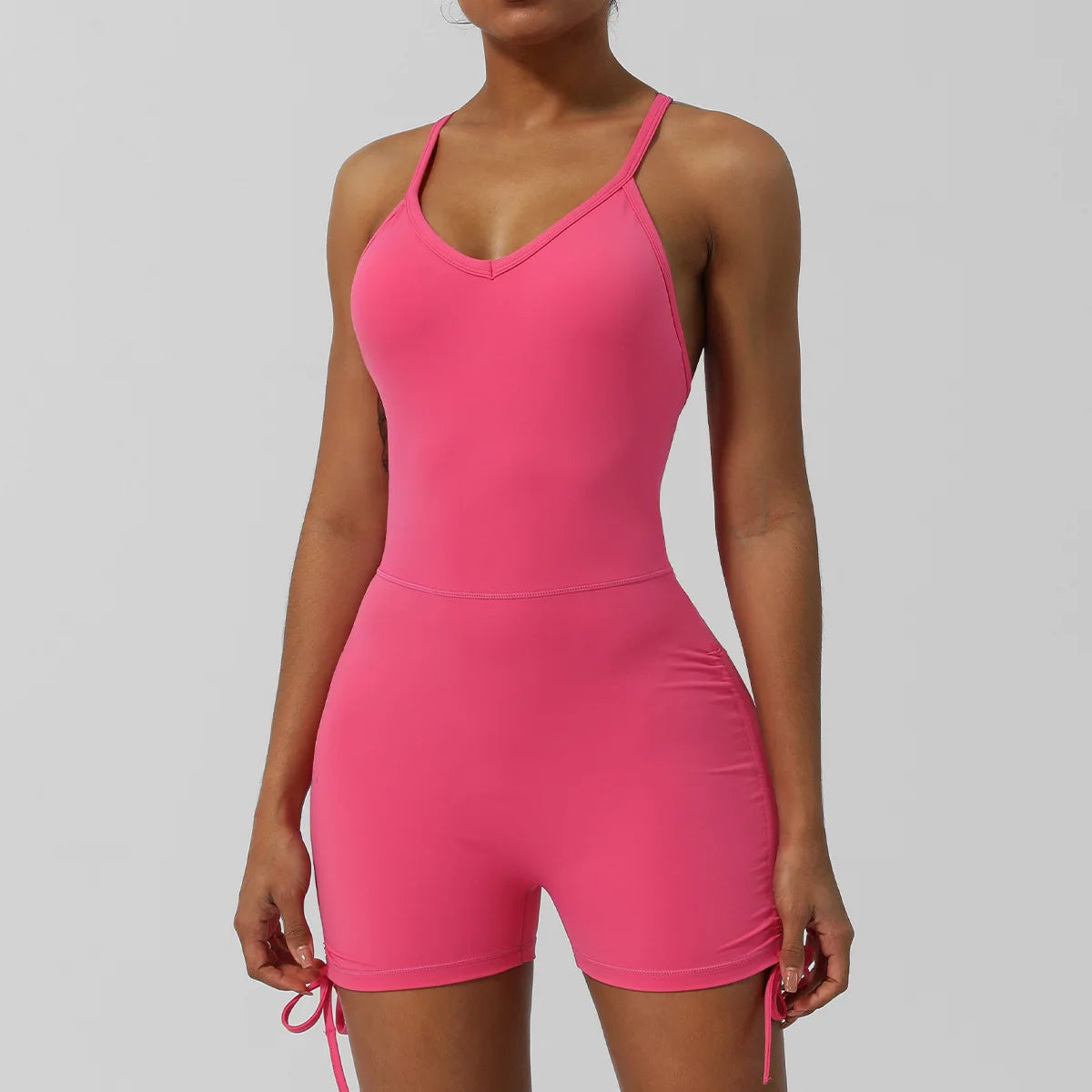 Women's Fitness Yoga Set One Piece Gym Jumpsuit Breathable Quick Dry Running Short Sportswear Workout Activewear