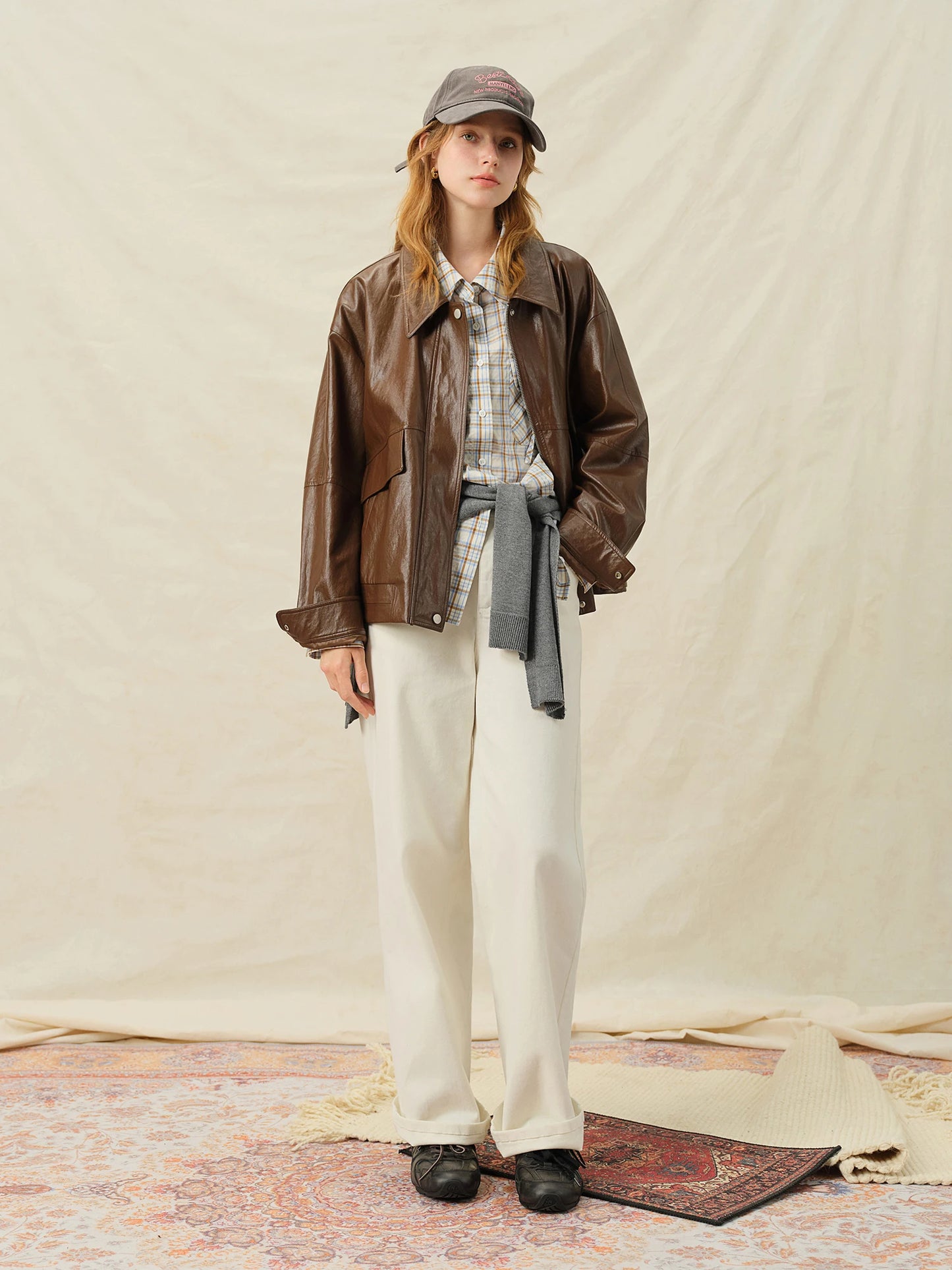 Women's High Waist Straight Leg Jeans - Stretch Denim Casual Trousers