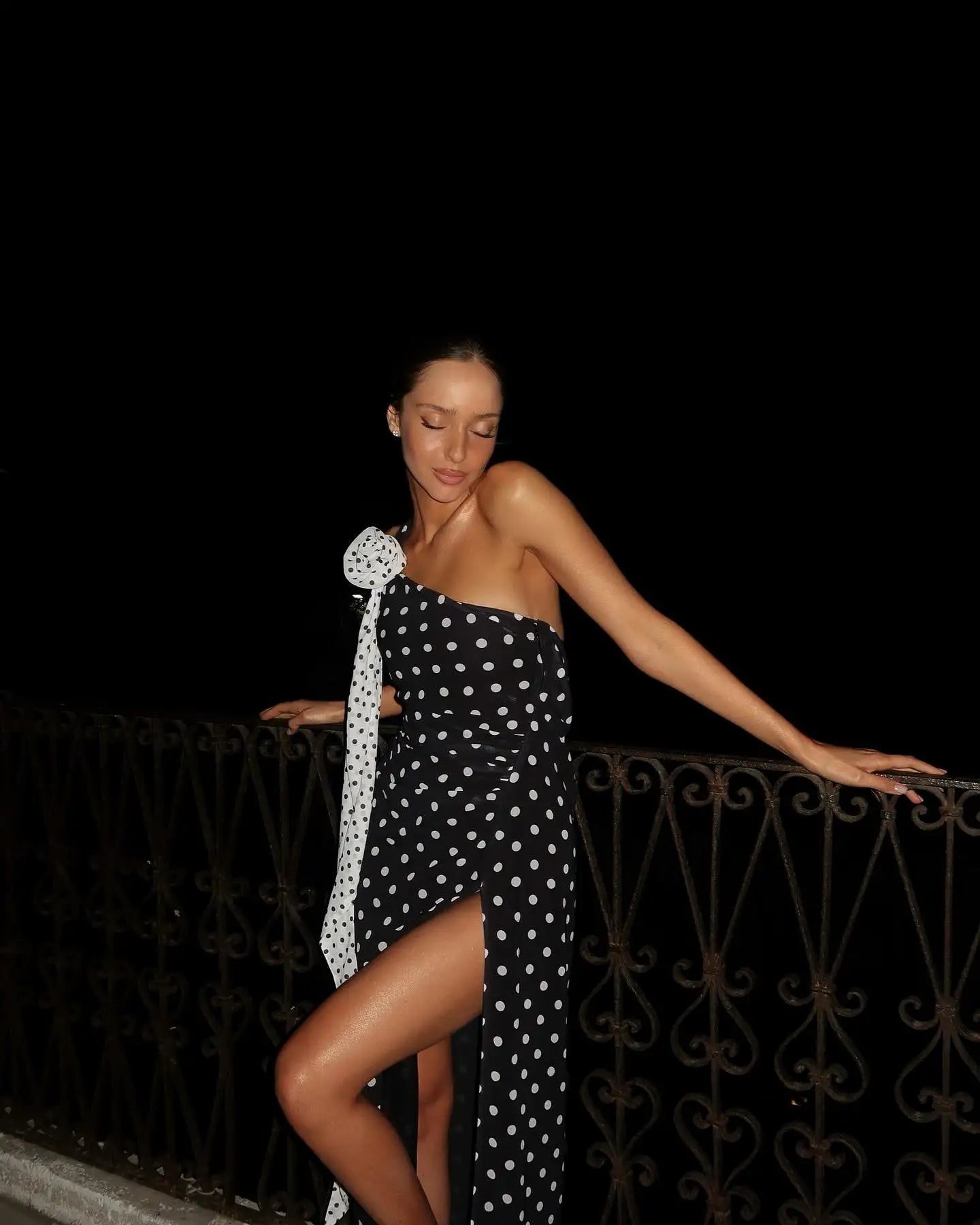 Women's One Shoulder Tummy Control Maxi Dress - Ruffle Mesh Evening Dress