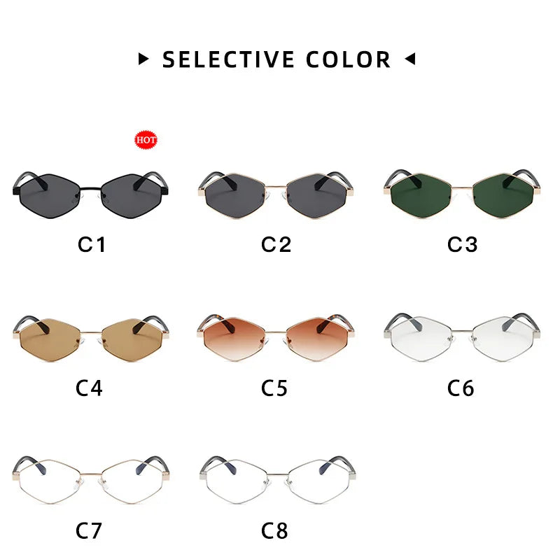 Polygonal Sunglasses - Retro Metal Frame UV400 Protection for Men & Women