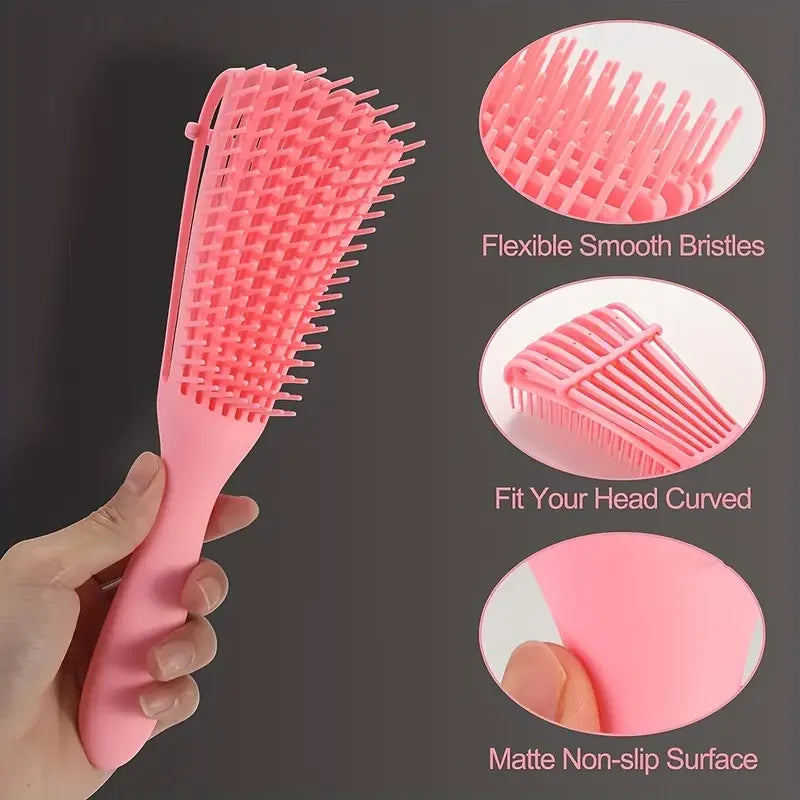 5pcs/set Detangling Anti Static Hair Brush Curly Hair Curved Rat Tail Comb Set Salon Hair Tools Suitable For All Hair Types
