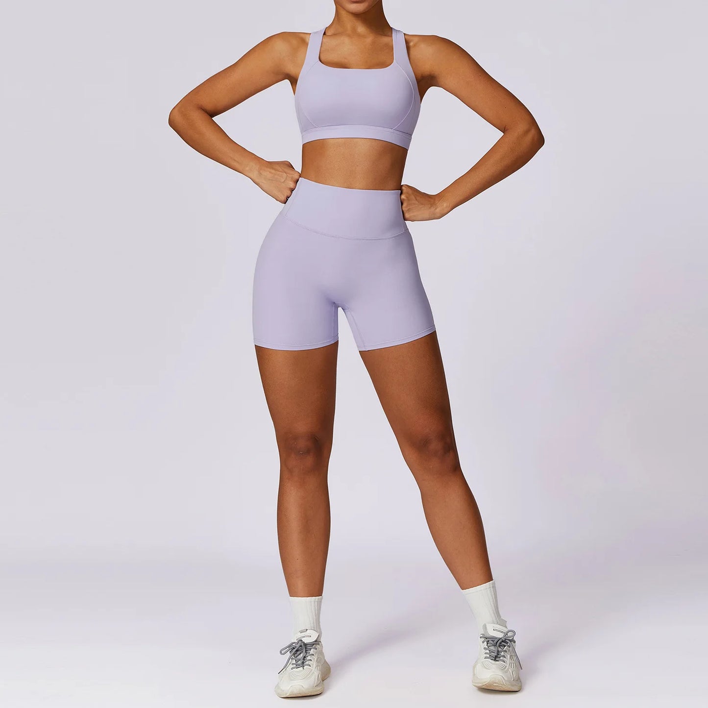 Women's 2Pcs Sports Fitness Tracksuit Workout Sportswear Quick-Drying Yoga Gym Yoga Set