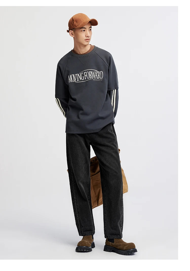 Retro Loose Straight Leg Jeans - Versatile Autumn Long Pants