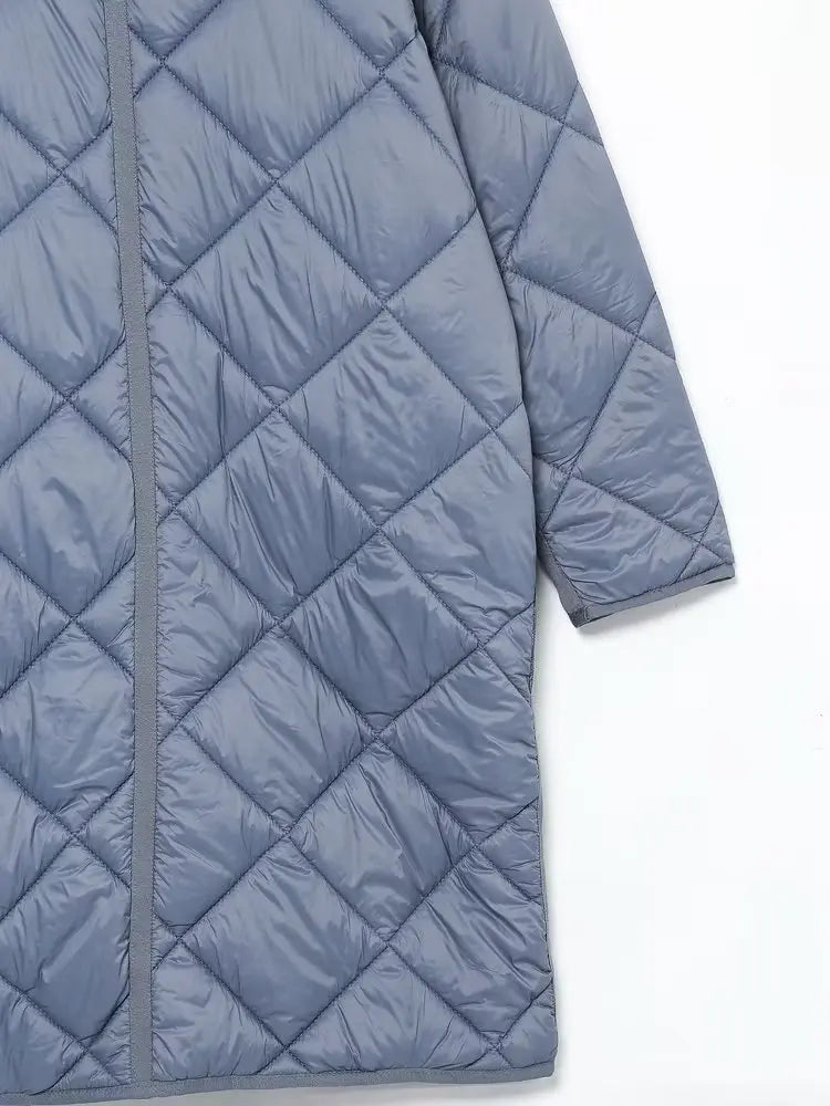 Vintage Oversize Long Hooded Parka - Long Sleeve Button Pocket Warm Coat