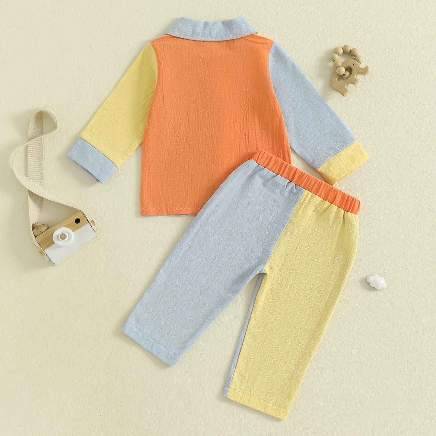 Boys Contrast Colour Shirt & Pants Set (0-4Y)