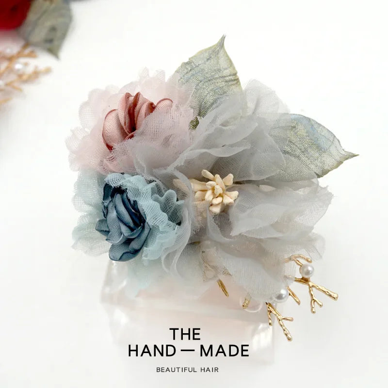 Elegant Cloth Art Flower Brooch - Classic Suit Accessory for Women