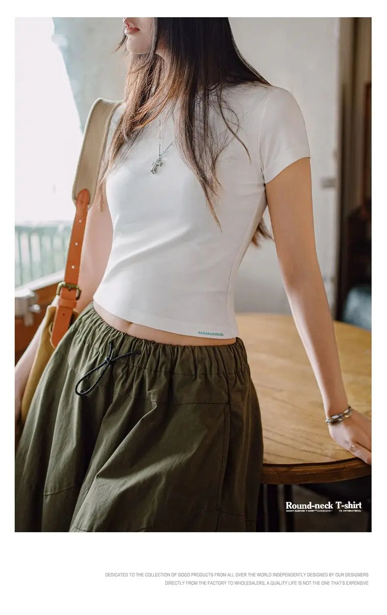 Women's Anti-Bacterial Basic T-Shirt - Slim Fit Summer Top