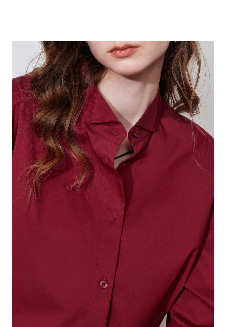 Women's Blouse Stand Collar Single Breasted Button  Shirt