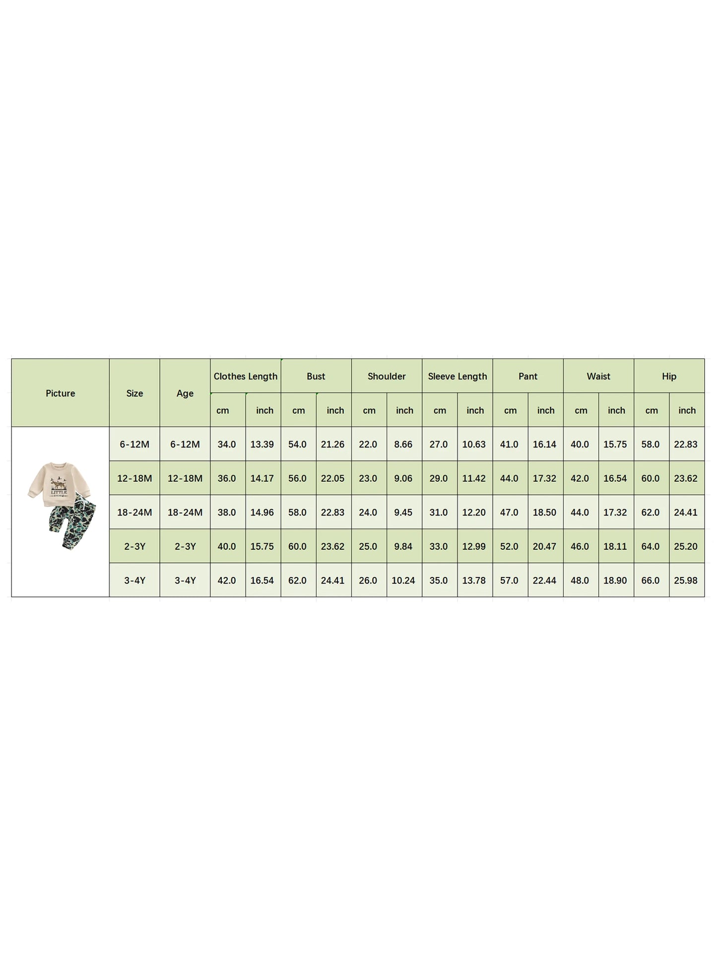 Baby Boys Animal Print Sweatshirt & Camouflage Pants Set (0-4Y)