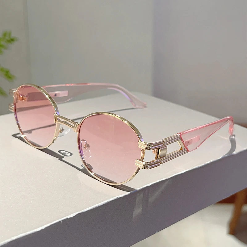 Unisex Vintege Oval Gradient Casual Sunglasses