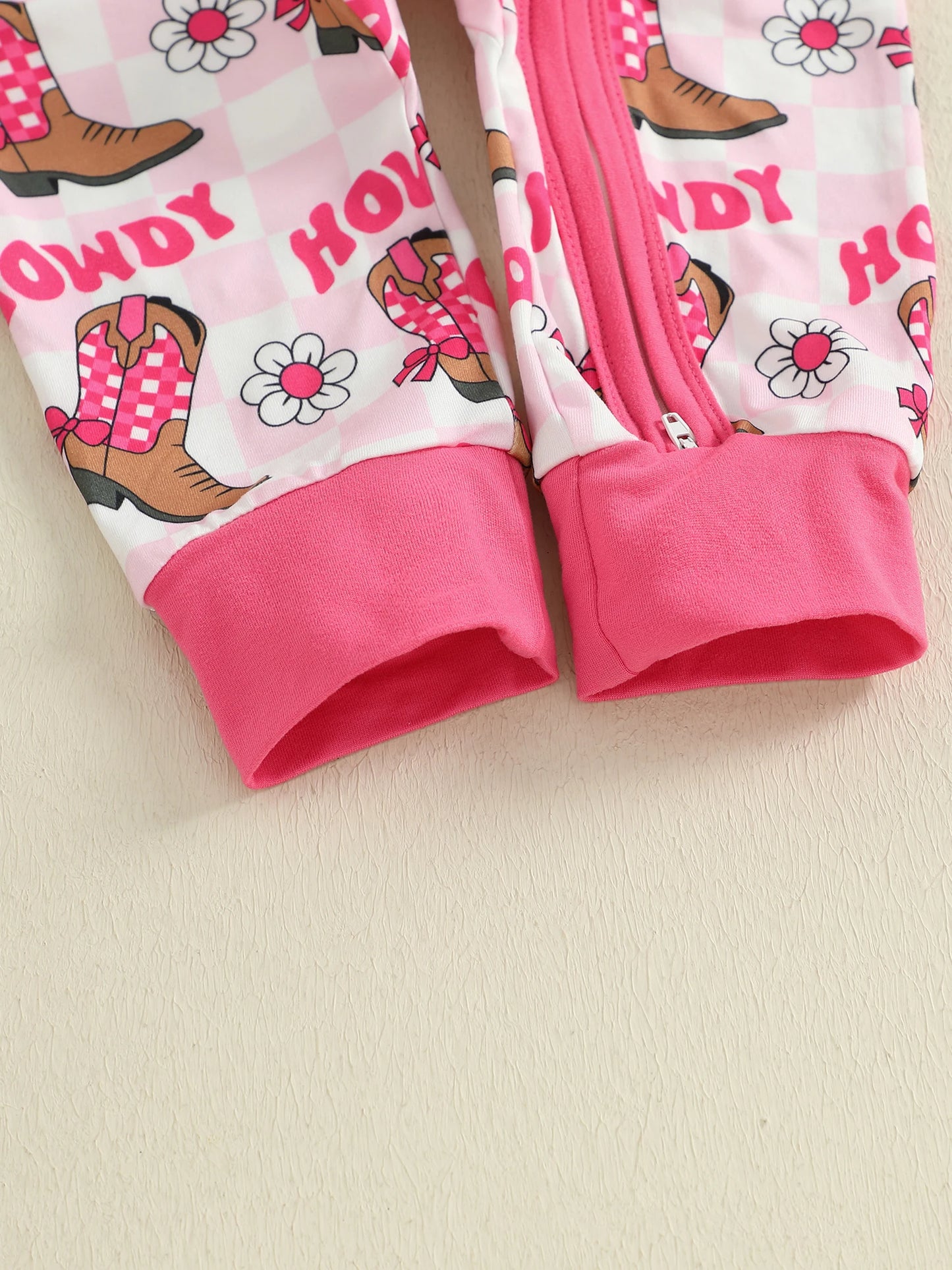 Western Baby Romper with Boot Print (0-18M)