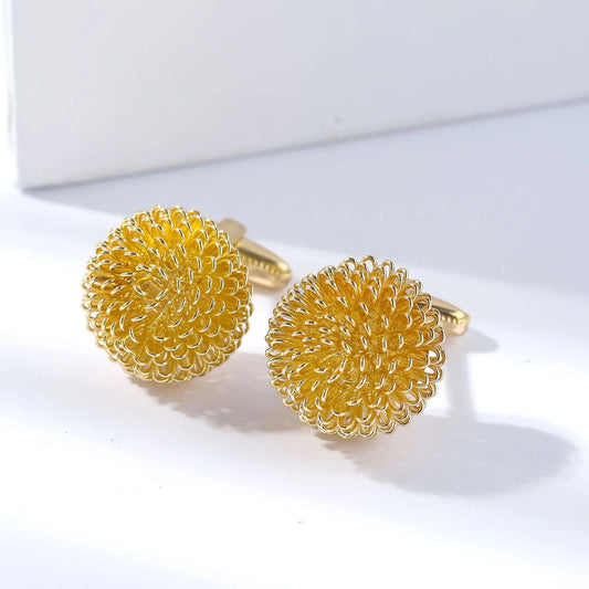 Premium Flower Cufflinks for Men - Round Wedding Shirt Accessories