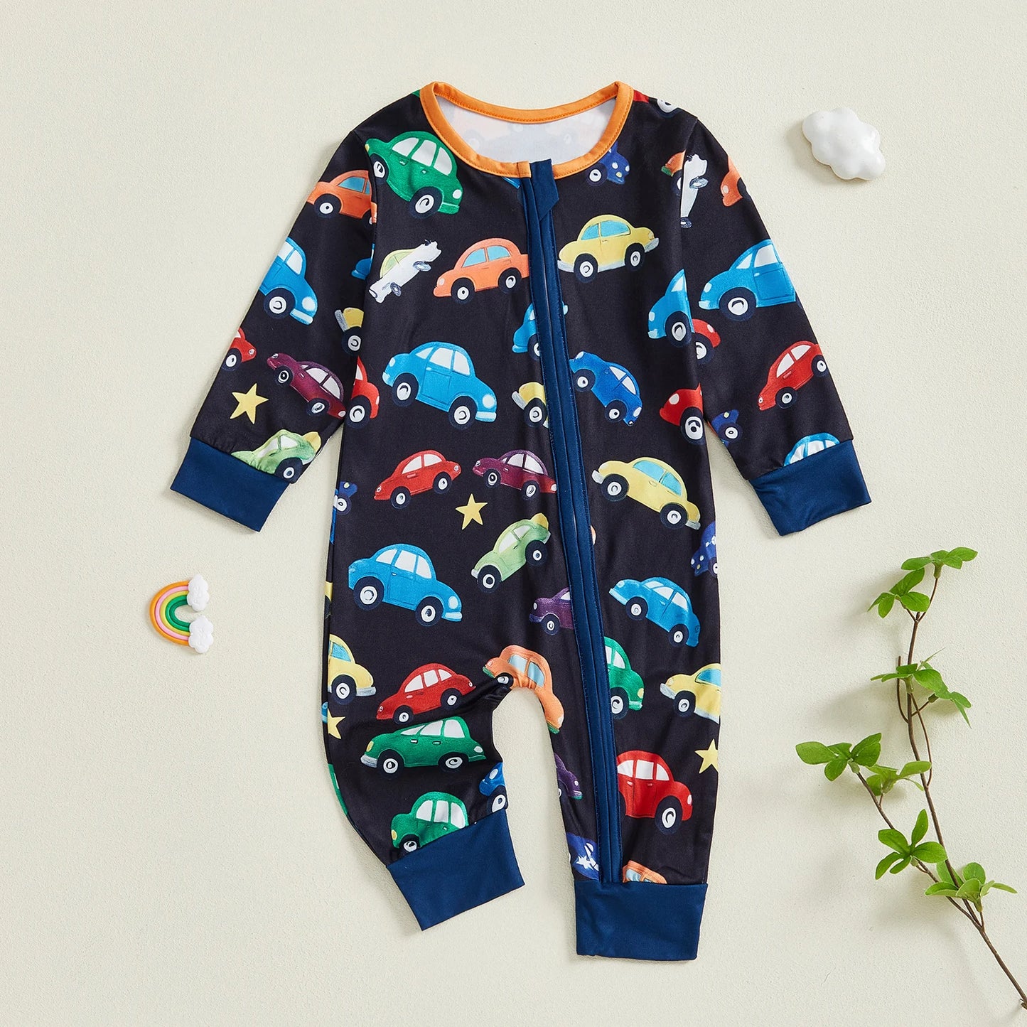Baby Boys Car Print Zip-Up Romper (0-18M)