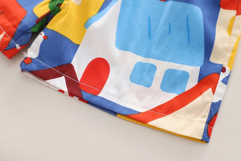 Children's Colourful T-Shirt And Shorts 2PCS Outfit Set 1-5 Years Old