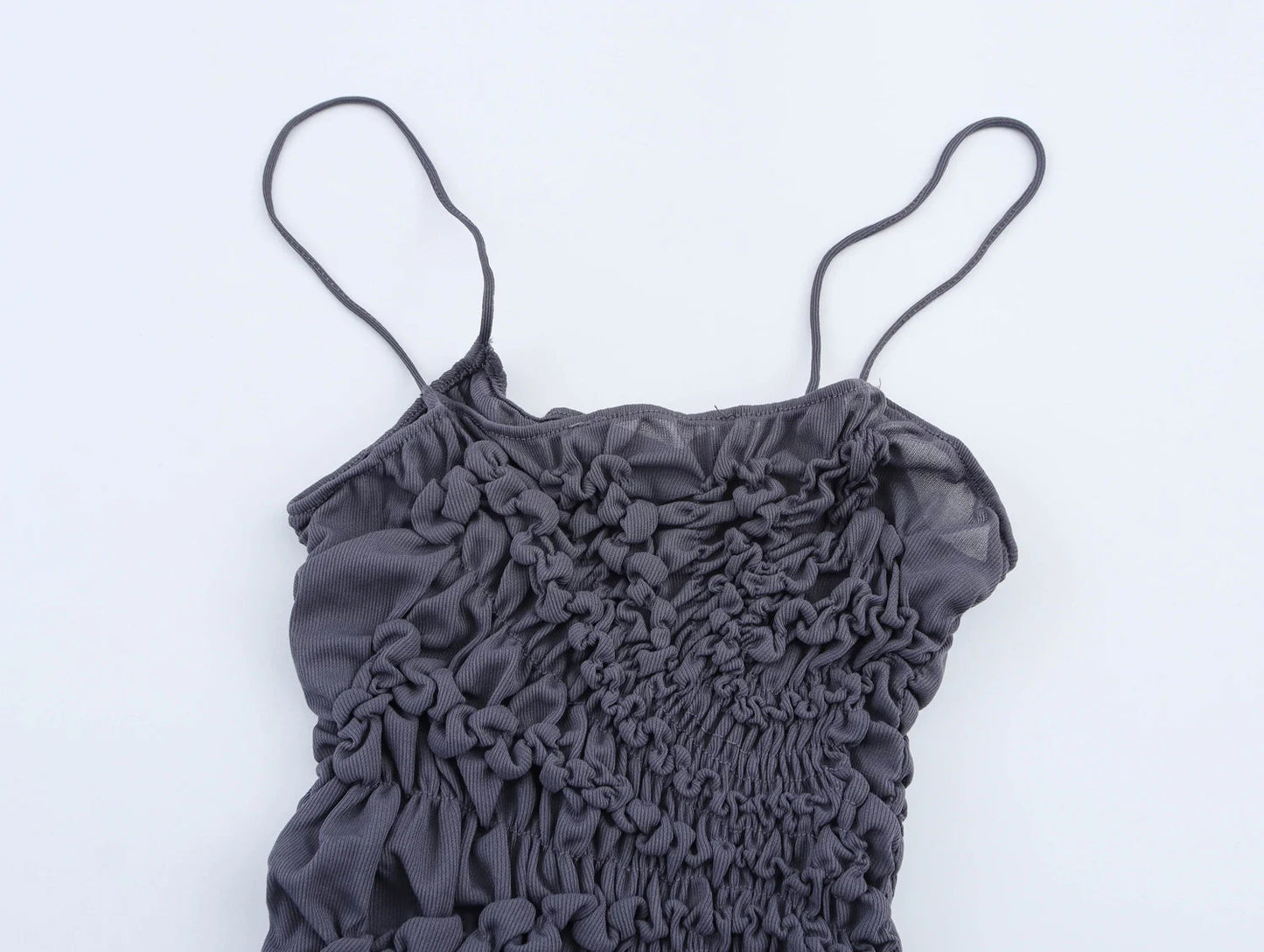 Women's Asymmetric Pleated Camisole Dress Long Skirt With A Cinched Waist