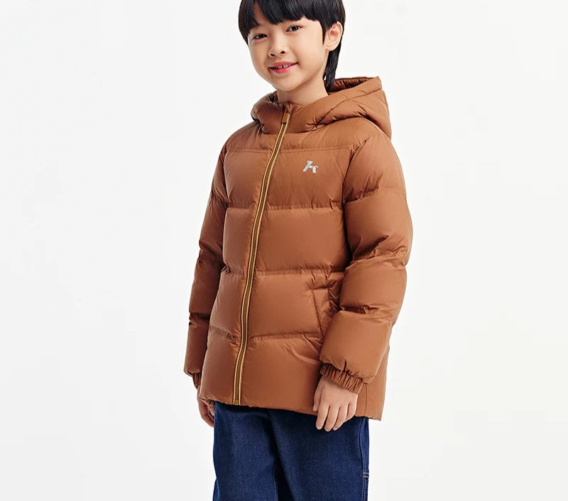 Children's Three-Proof Down Jacket - Hooded Winter Coat with Print
