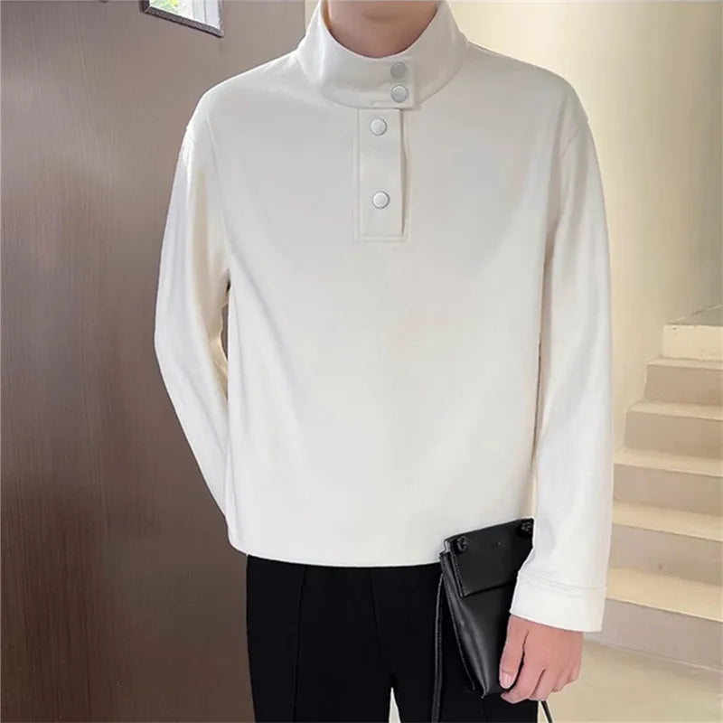 Men's Stand Collar Sweatshirt - Casual Pullover Hoodie