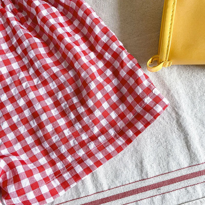 Girls' Boy's Kids Unisex Plaid Shorts 2-7Y