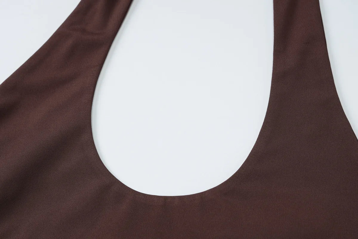Women's Summer Crossed Ties Crop Top Backless Tank Top Vest