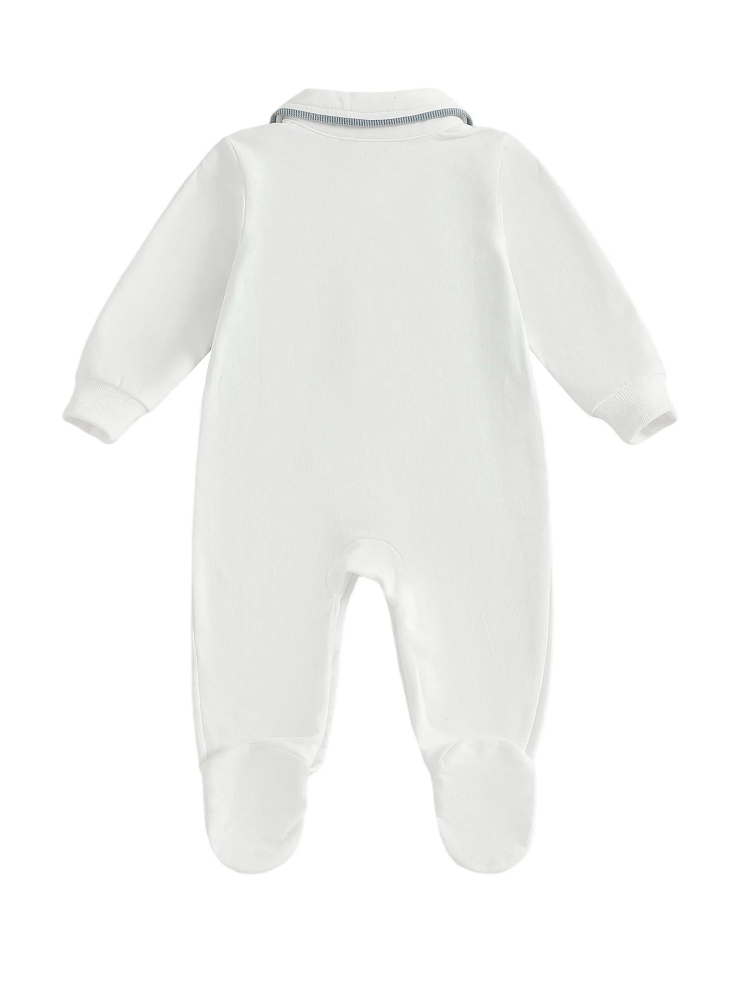 Gentleman Newborn Baby Romper - Footed Jumpsuit with Lapel