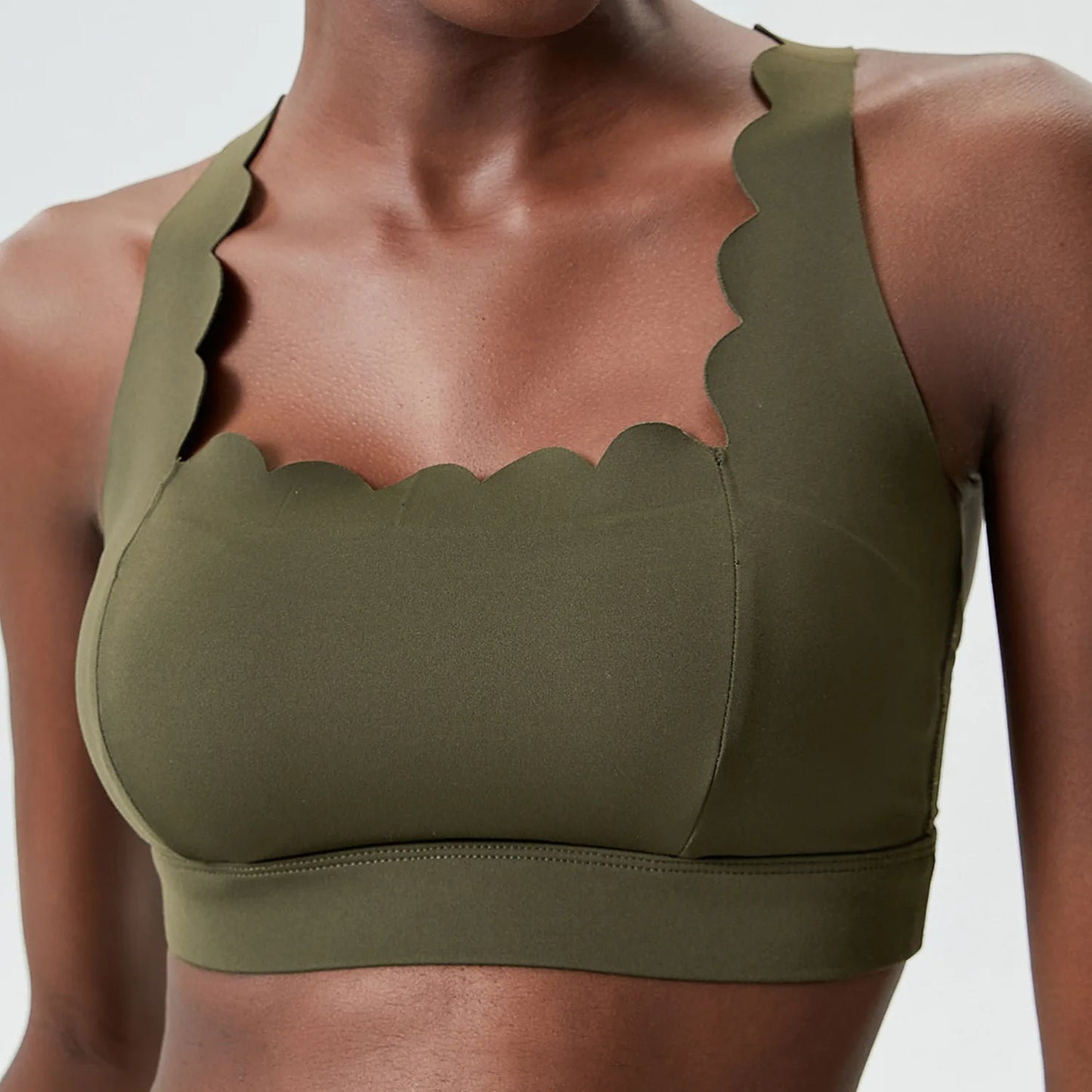 Women's Buttery Soft Fitness Yoga Bra Square Neckline Gym Crop Back Sports Vest